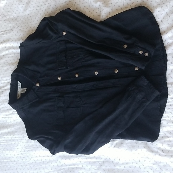 Bluenotes Black Button Down Collared Dress Shirt - Picture 1 of 3